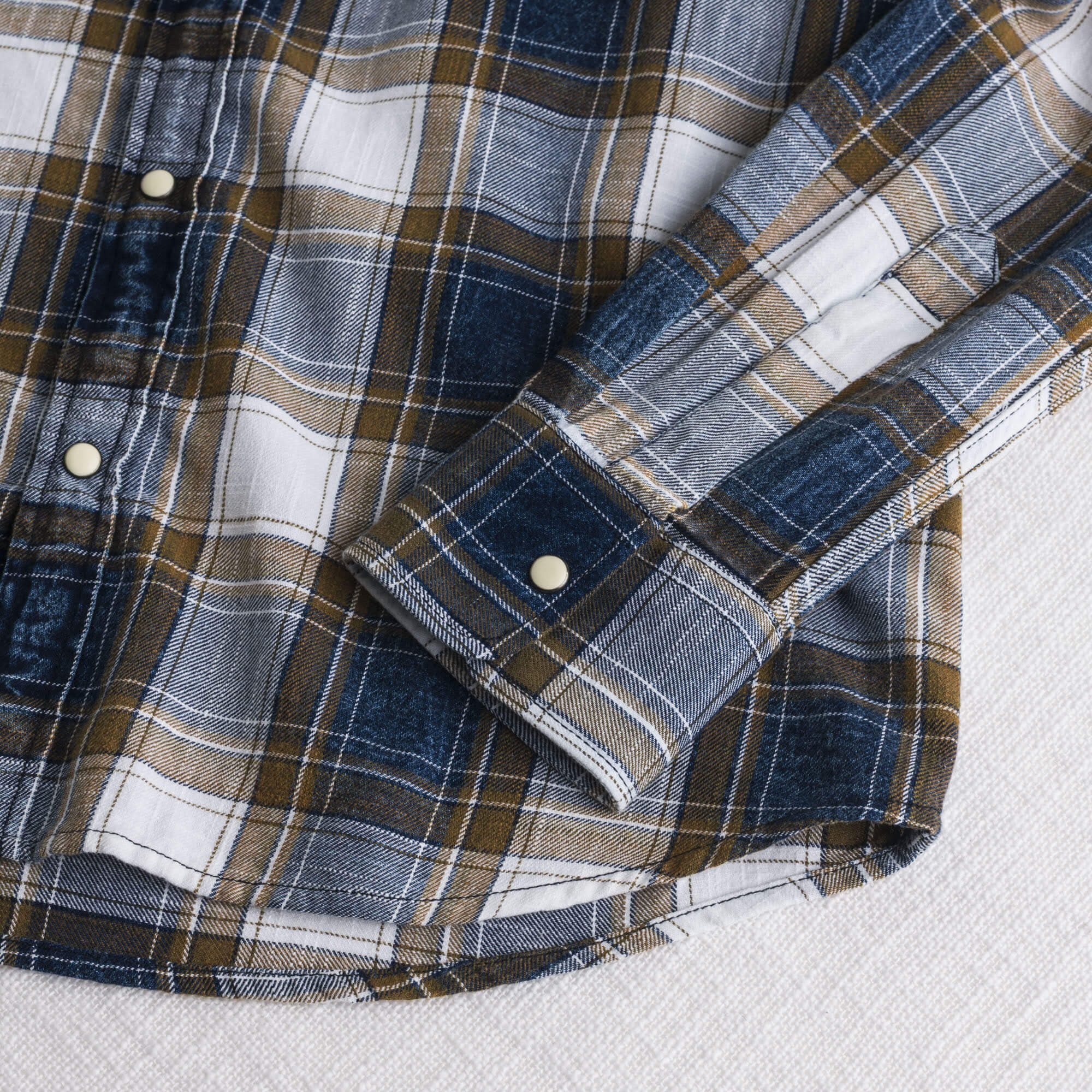 Camicia 100% cotone a quadri con taschini - Beige Check - Image 4