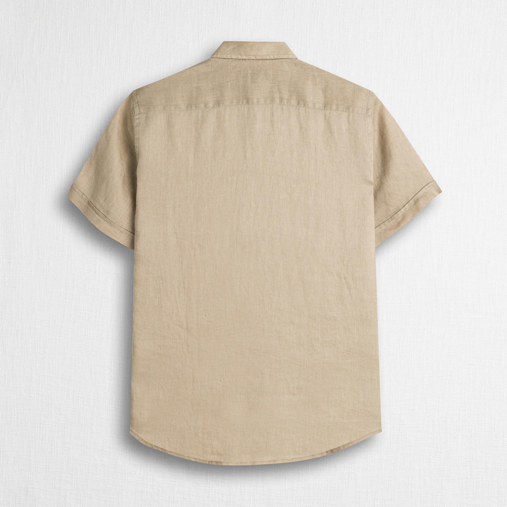 Camicia 100% lino manica corta - Khaky - Image 2