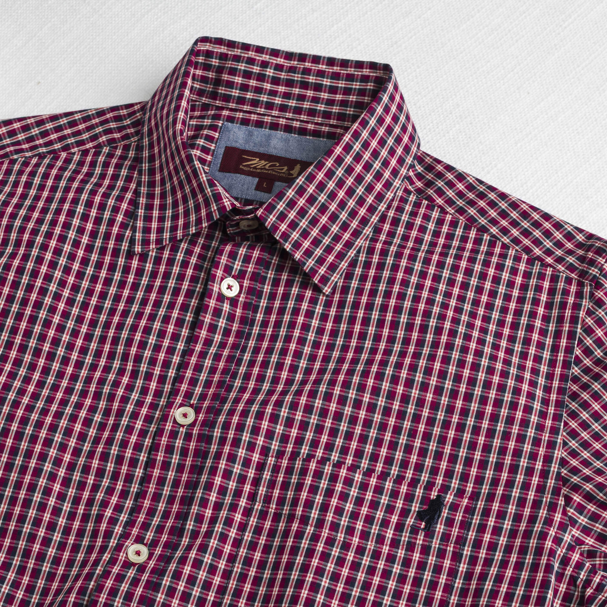 Camicia a Micro Quadri Popeline 100% Cotone - Image 3