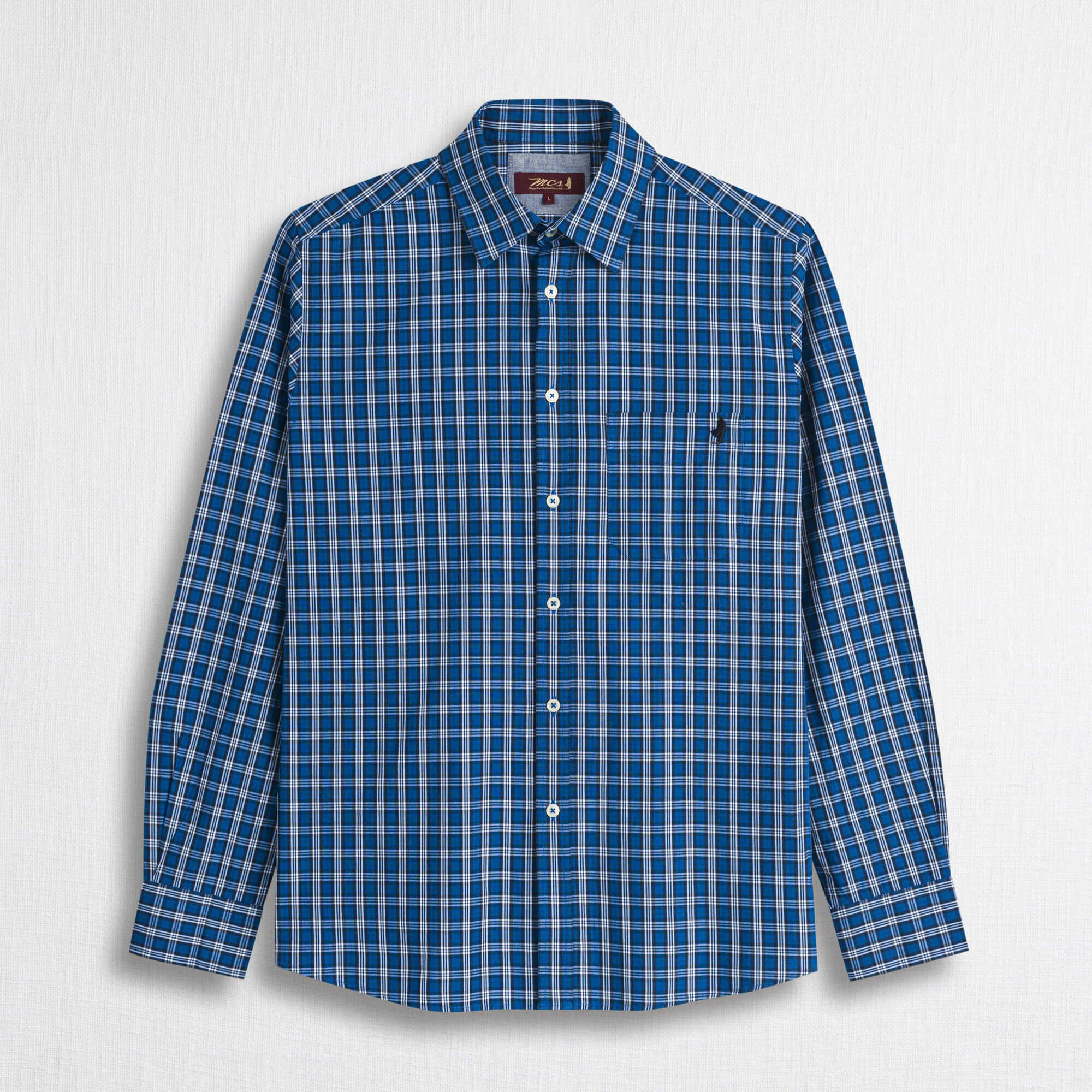 Camicia a Micro Quadri Popeline 100% Cotone - Image 5