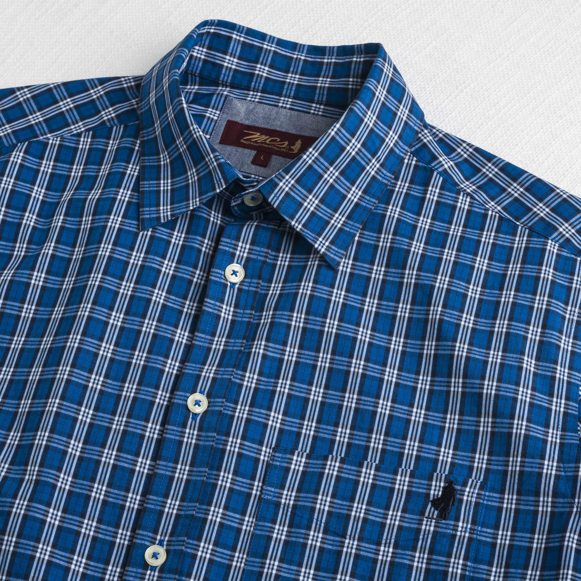 Camicia a Micro Quadri Popeline 100% Cotone - Image 7