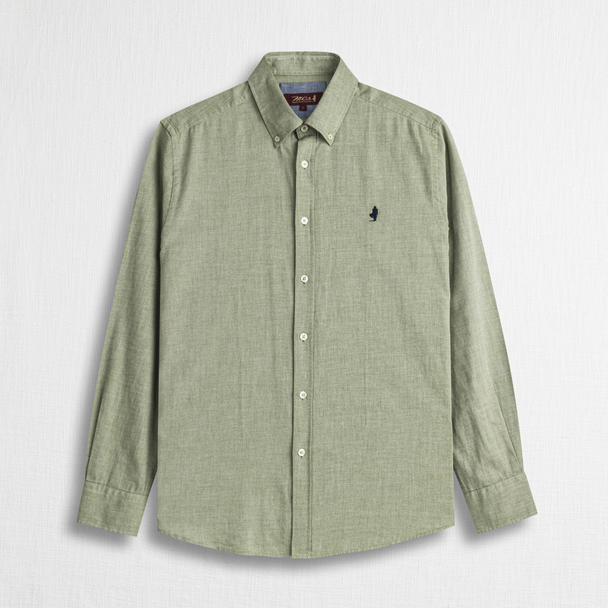 Camicia in Twill di Flanella Tinto Filo - Image 9