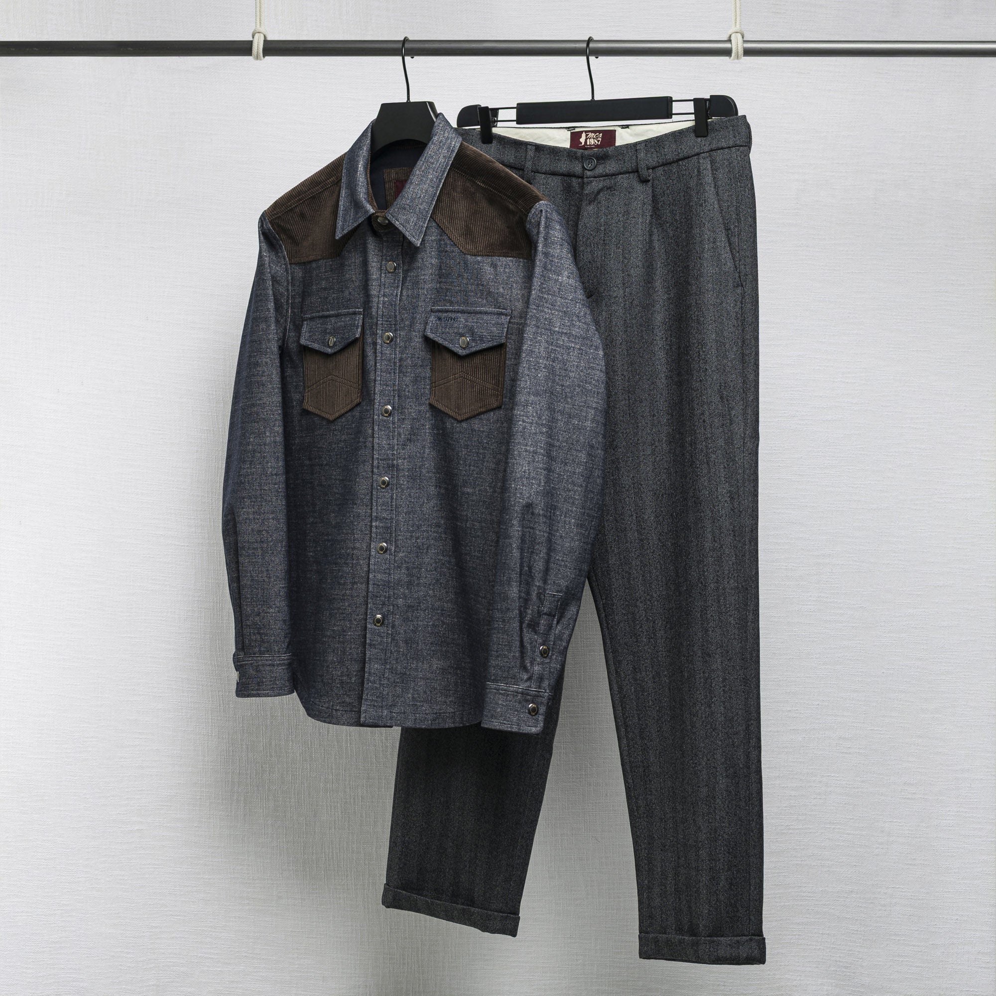 Camicia Western in Flanella Effetto Denim Scuro - Image 13