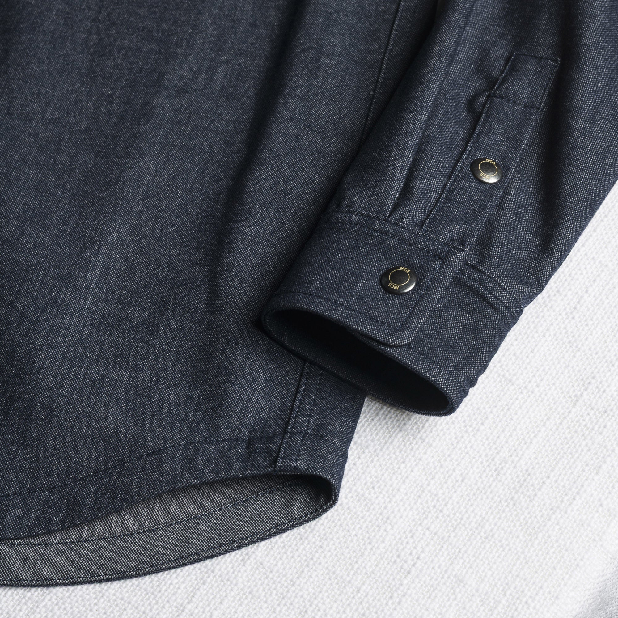 Camicia Western in Flanella Effetto Denim Scuro - Image 3