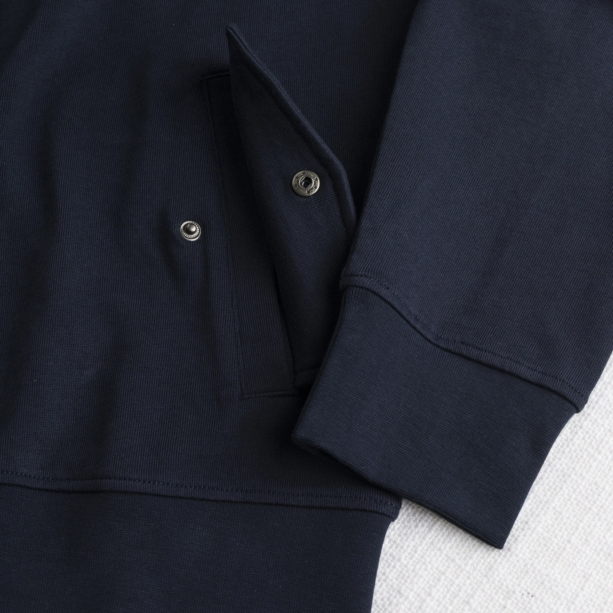 Felpa bomber 100% cotone - Navy Blue - Image 4
