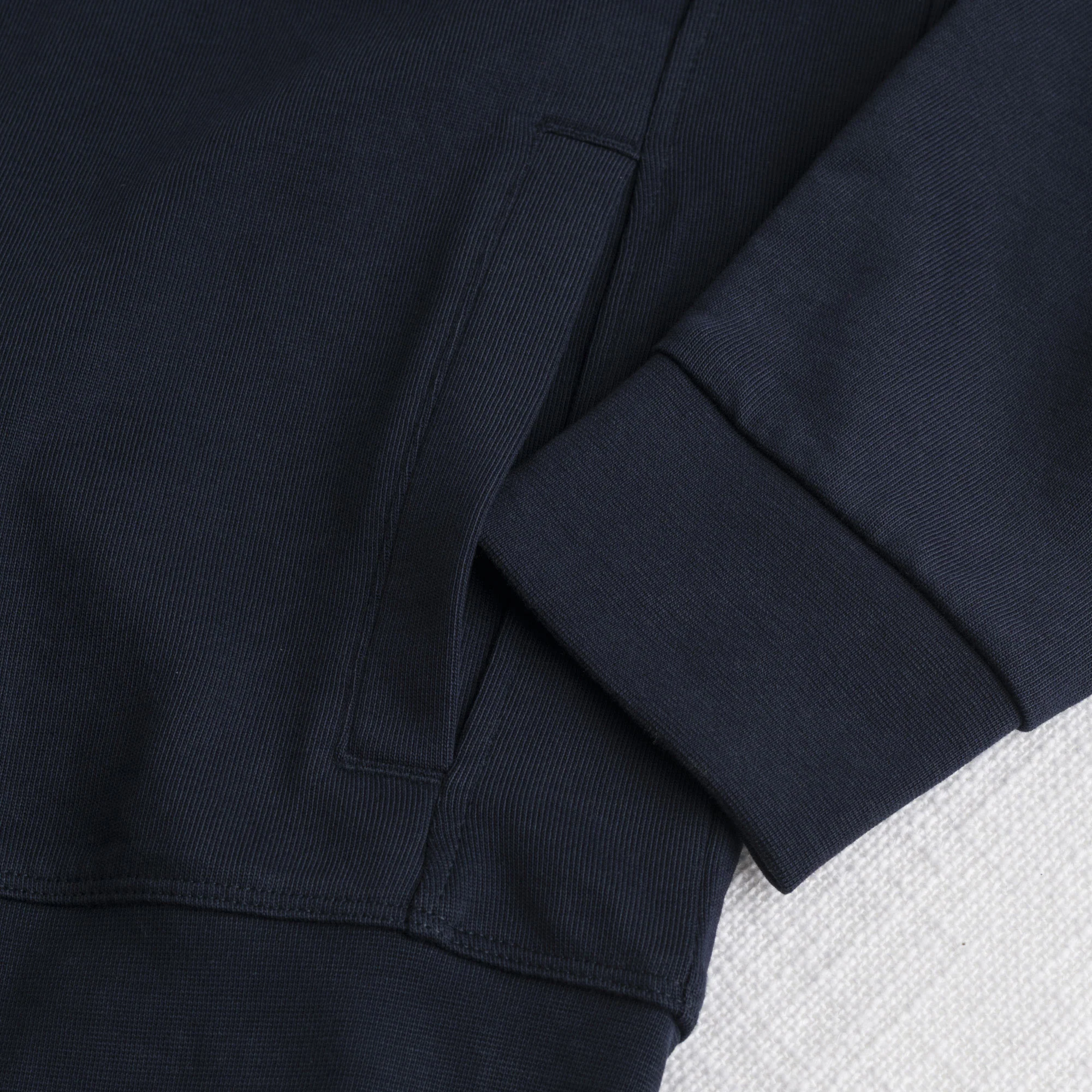 Felpa 100% cotone full zip - Navy Blue - Image 4