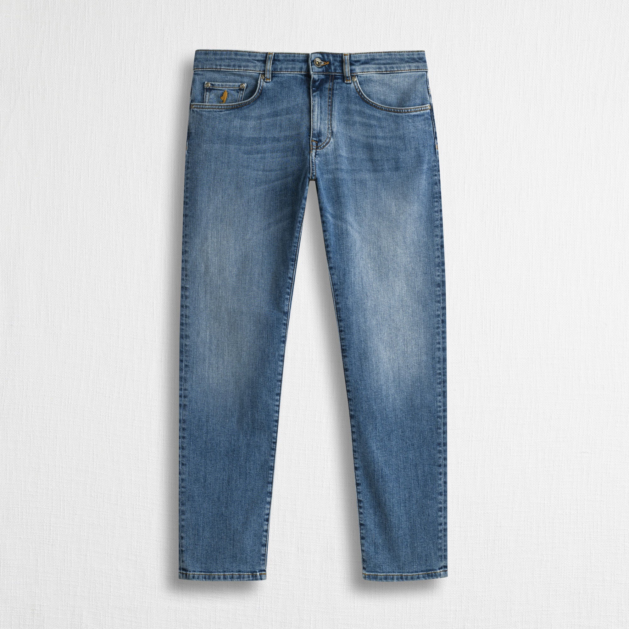 Jeans Regular Fit Lavaggio Medio e Chiaro