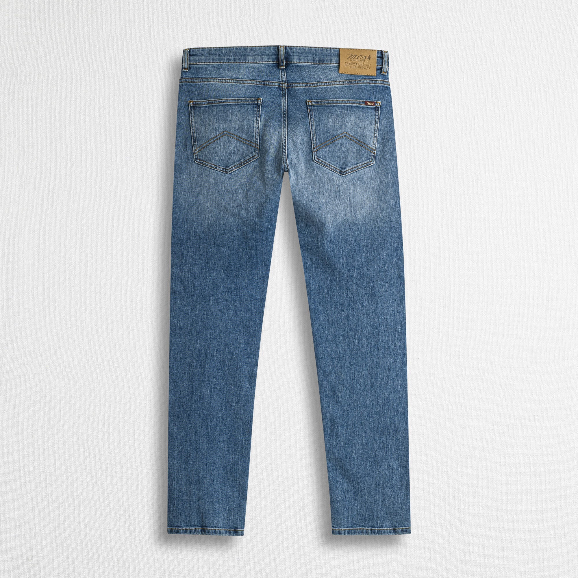 Jeans Regular Fit Lavaggio Medio e Chiaro - Image 3