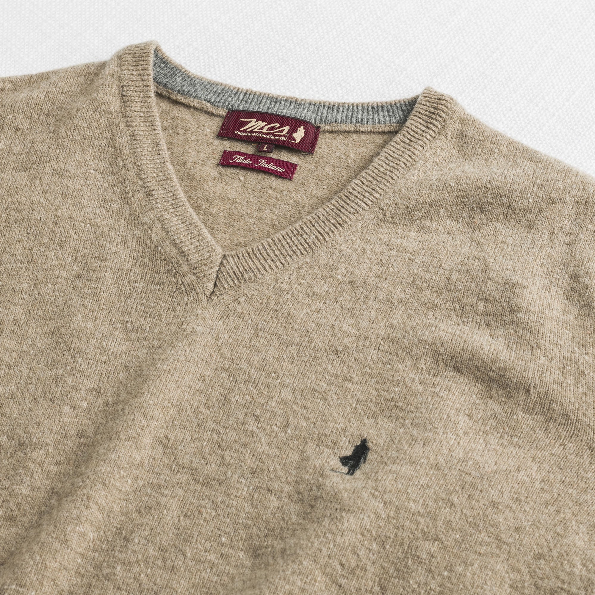 Maglia Collo a V in Misto Lana - Image 6