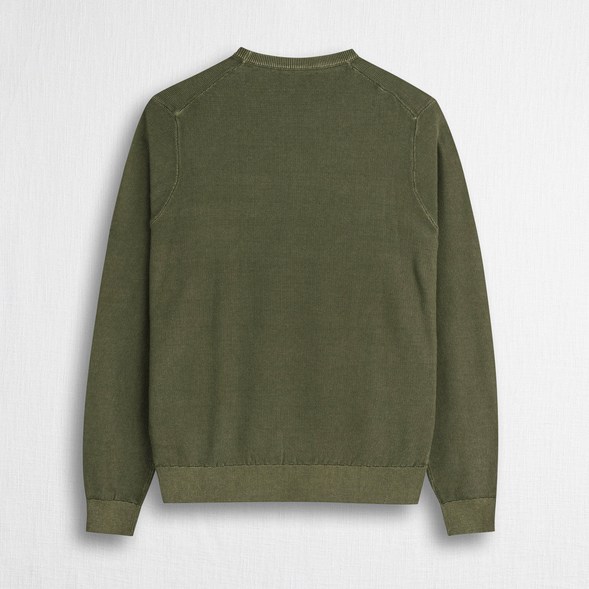 Maglia in piquet girocollo acid wash - Dark Olive - Image 2