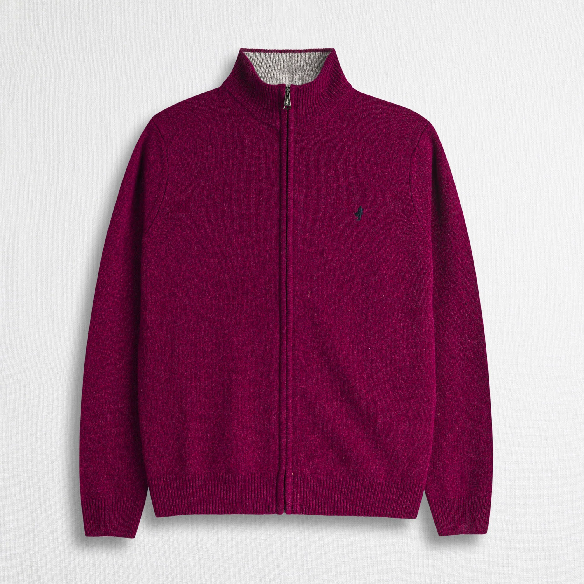Maglione Full Zip Mouliné in Misto Lana - Image 4