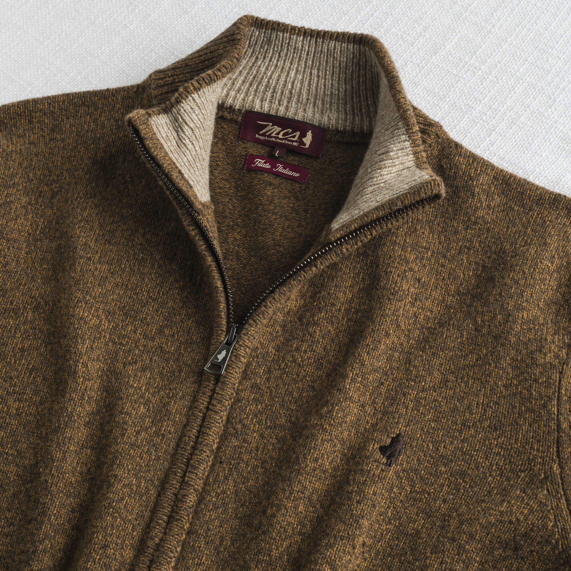Maglione Full Zip Mouliné in Misto Lana - Image 9