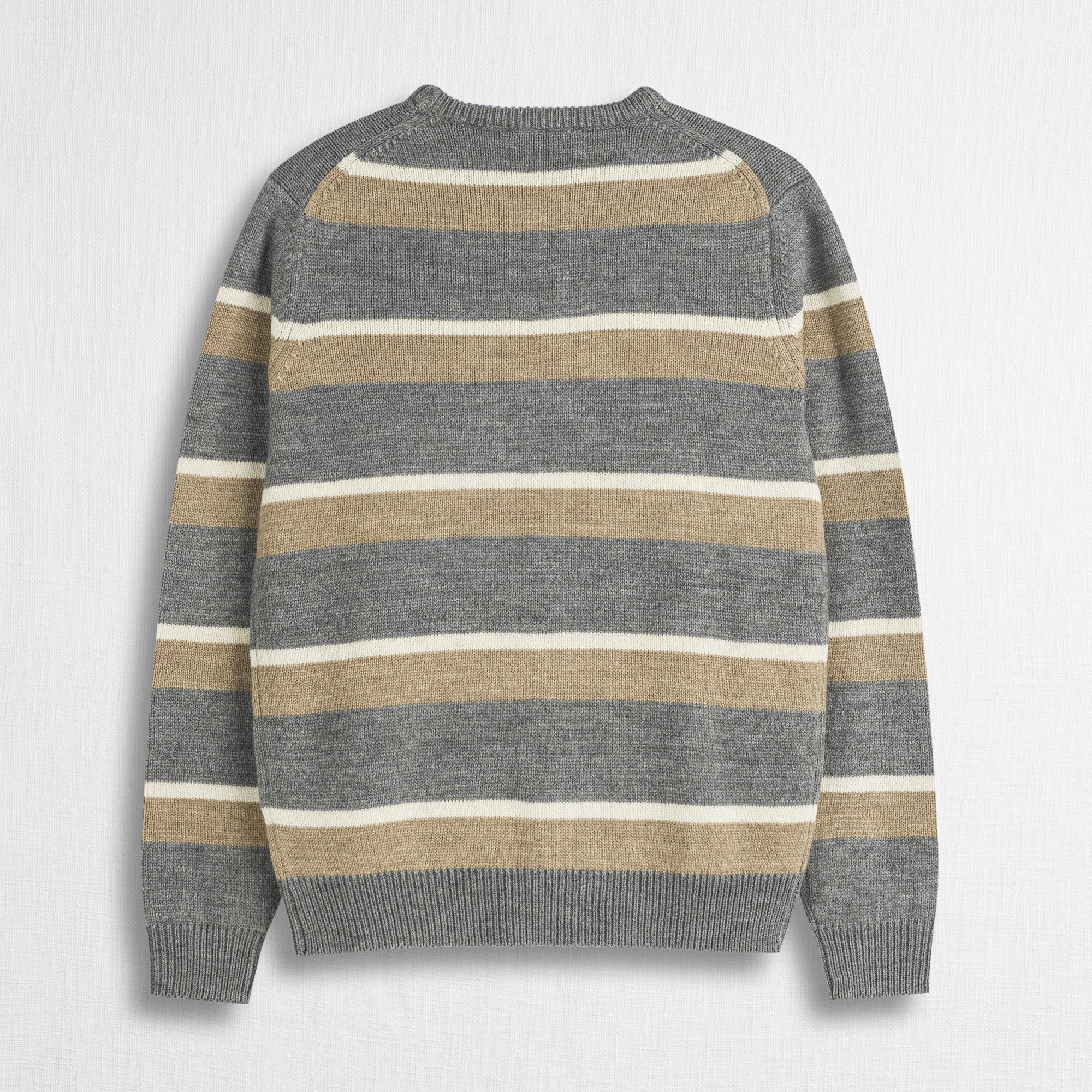 Maglione Girocollo a Righe in Misto Lana - Image 2