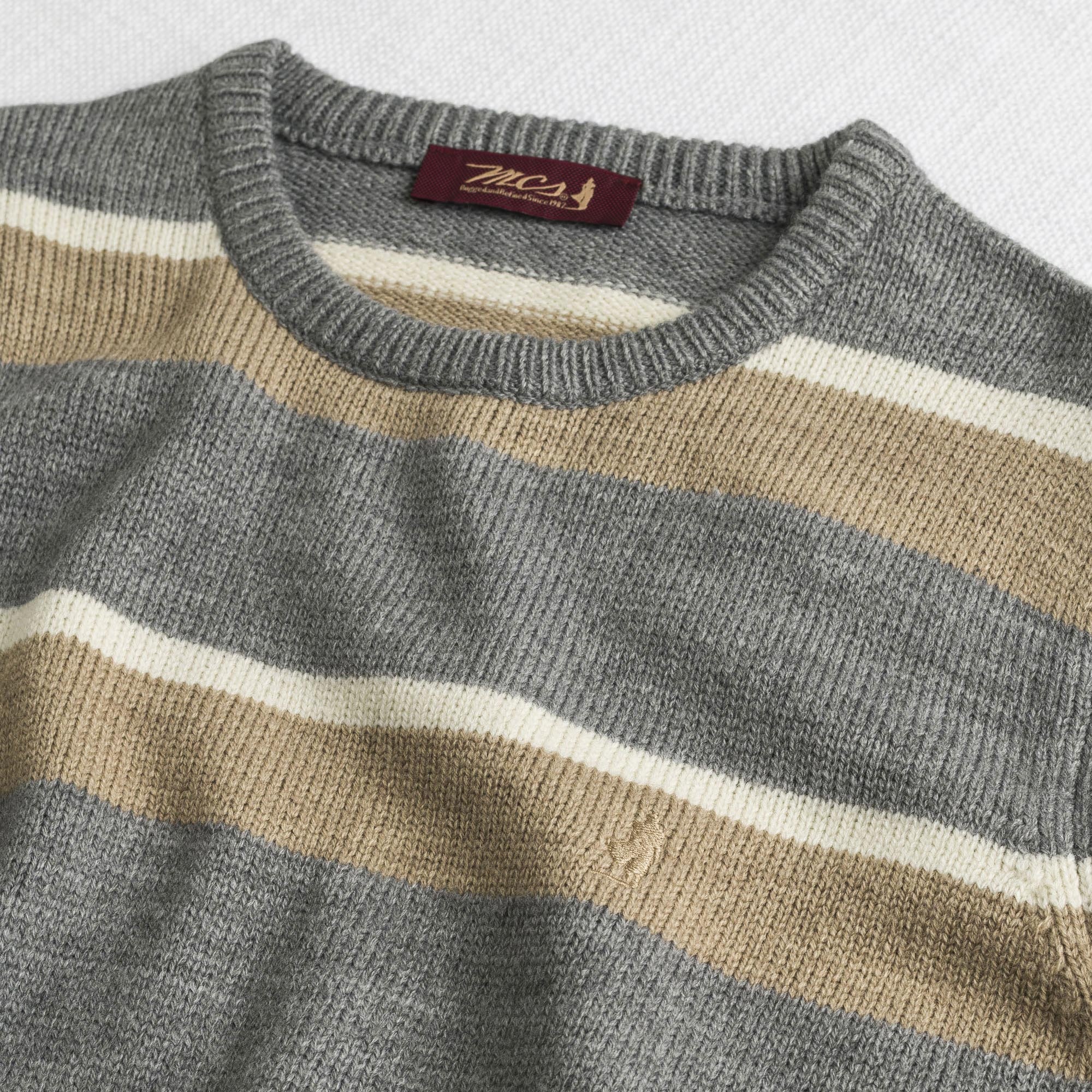 Maglione Girocollo a Righe in Misto Lana - Image 3