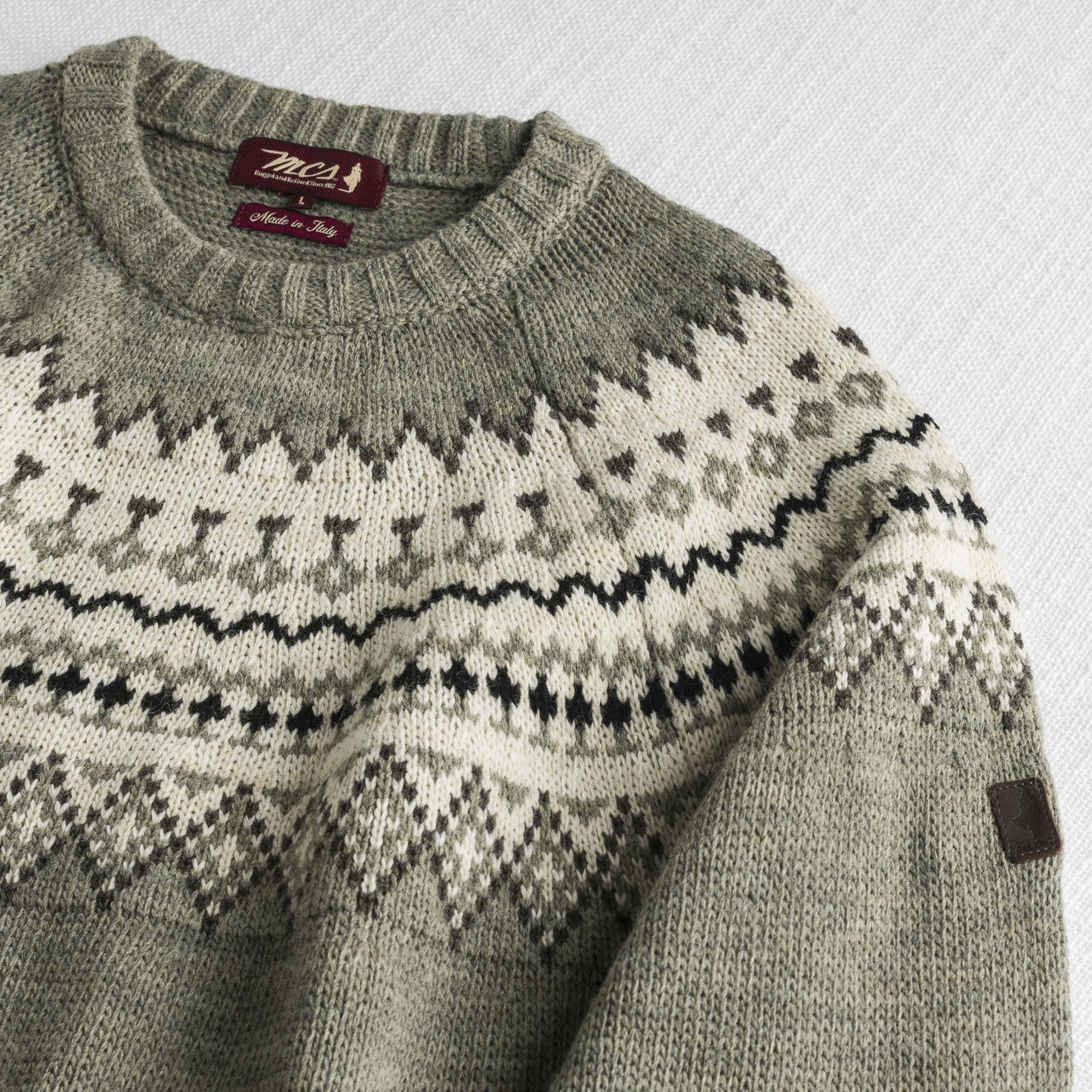 Maglione Girocollo a Trecce Bottonato - Image 3