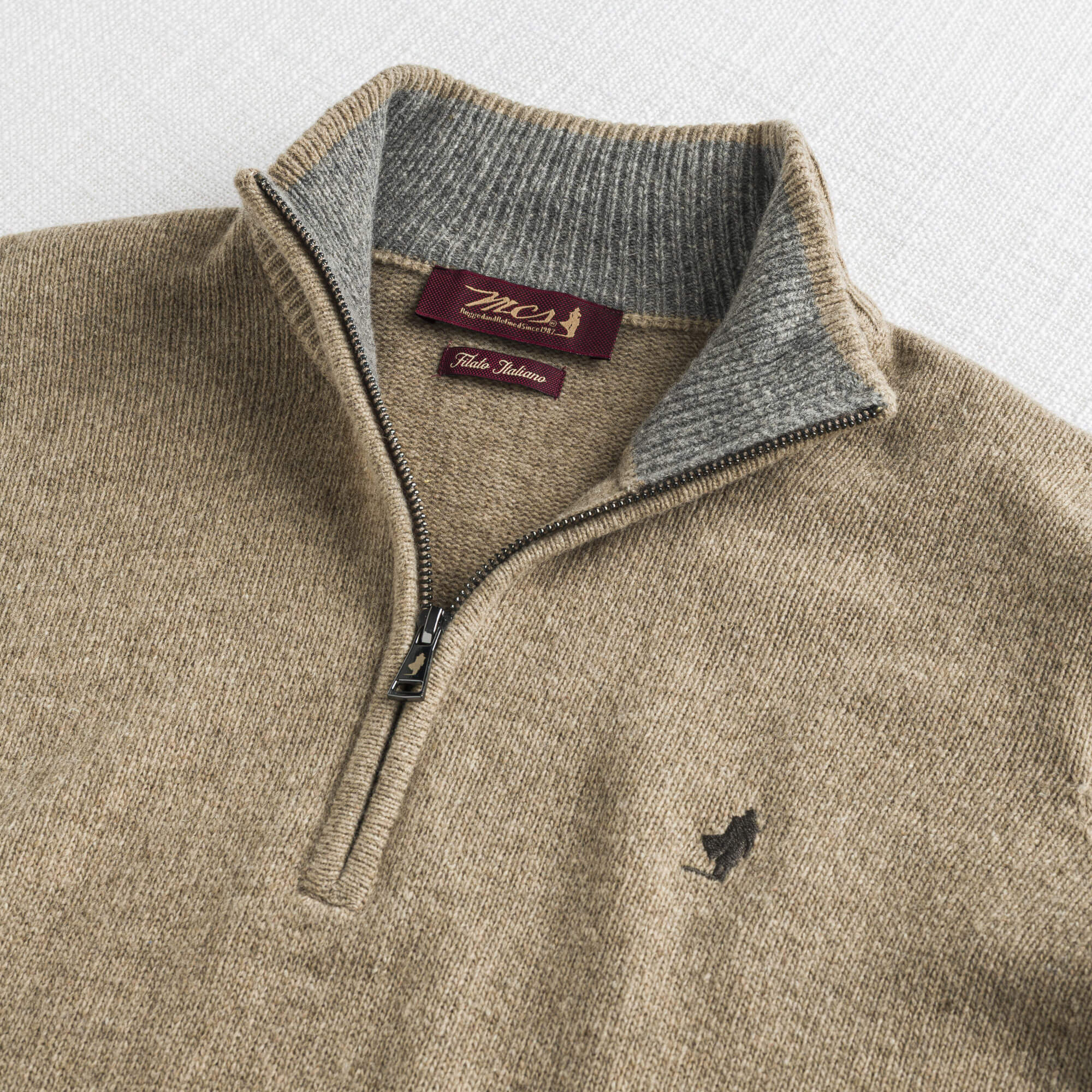 Maglione Mezza Zip in Misto Lana - Image 3