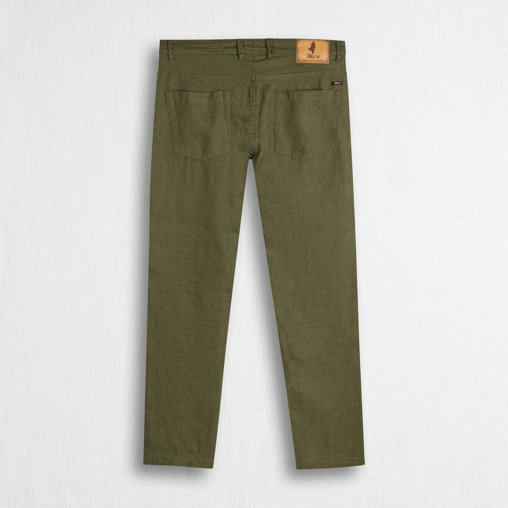 Pantalone 5 tasche in lino - Dark Olive - Image 2