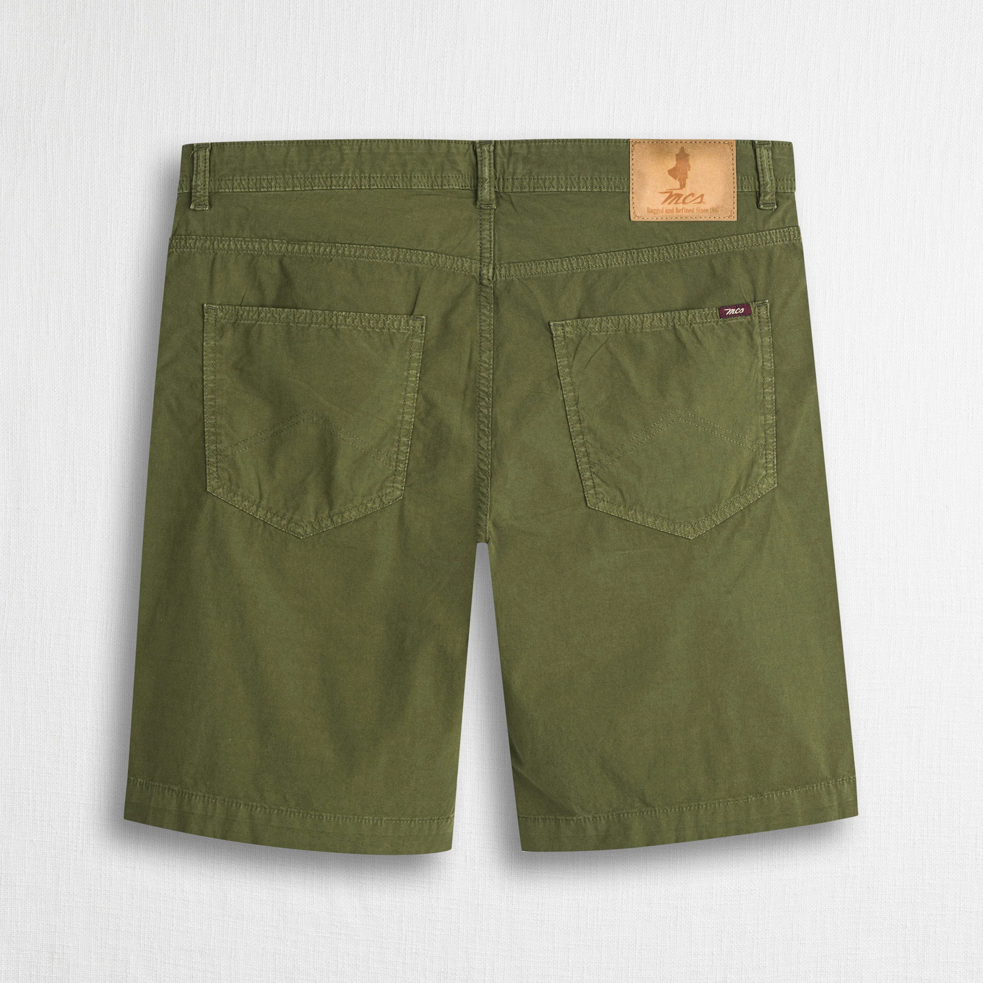 Pantalone corto in popeline di cotone stretch - Dark Olive - Image 2
