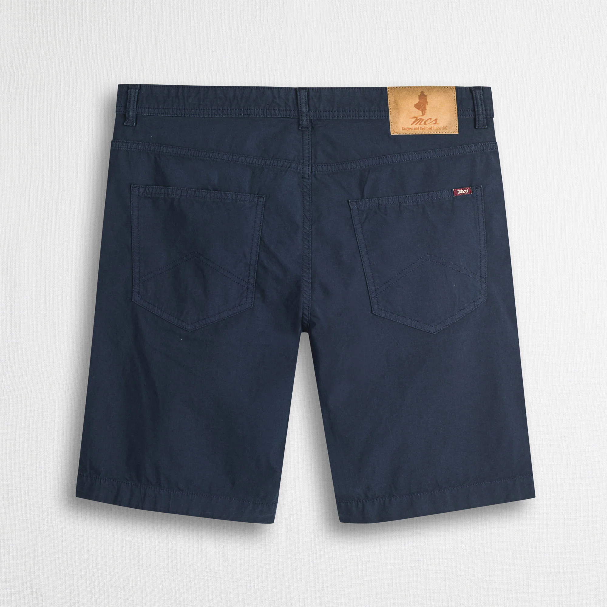 Pantalone corto in popeline di cotone stretch - Navy Blue - Image 2