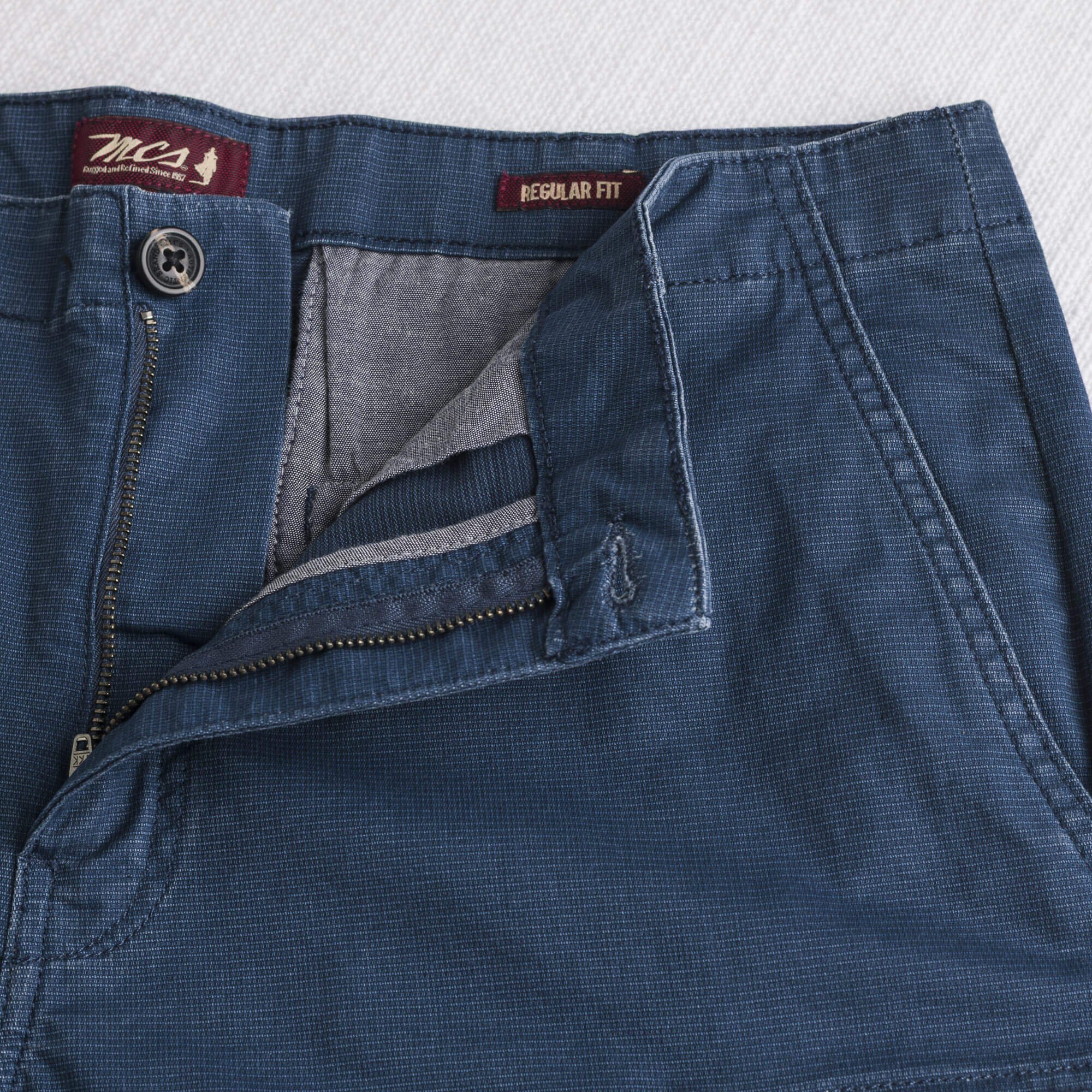 Pantaloni cargo corti in cotone stretch - Navy Blue - Image 4