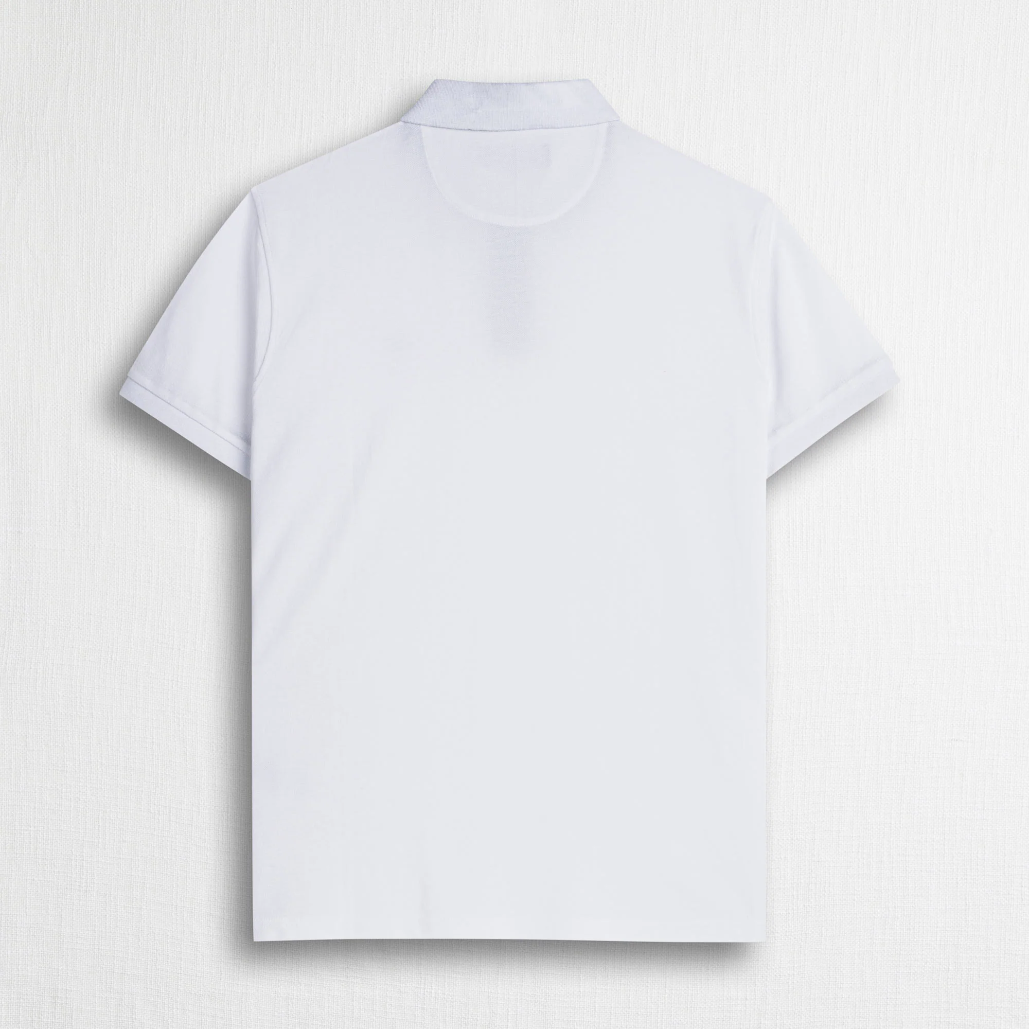 Polo cotone stretch piquet con collo jacquard - White - Image 2