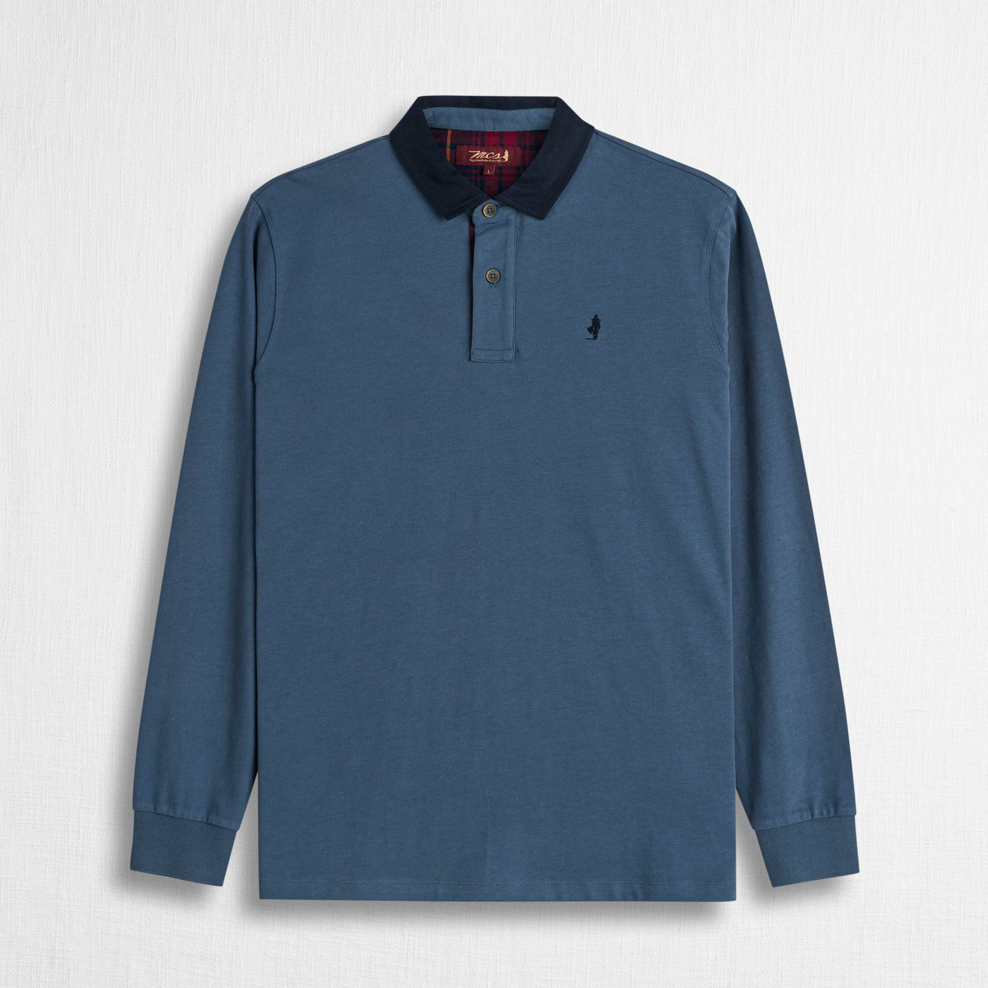 Polo Manica Lunga con Colletto in Gabardina a Contrasto - Image 13