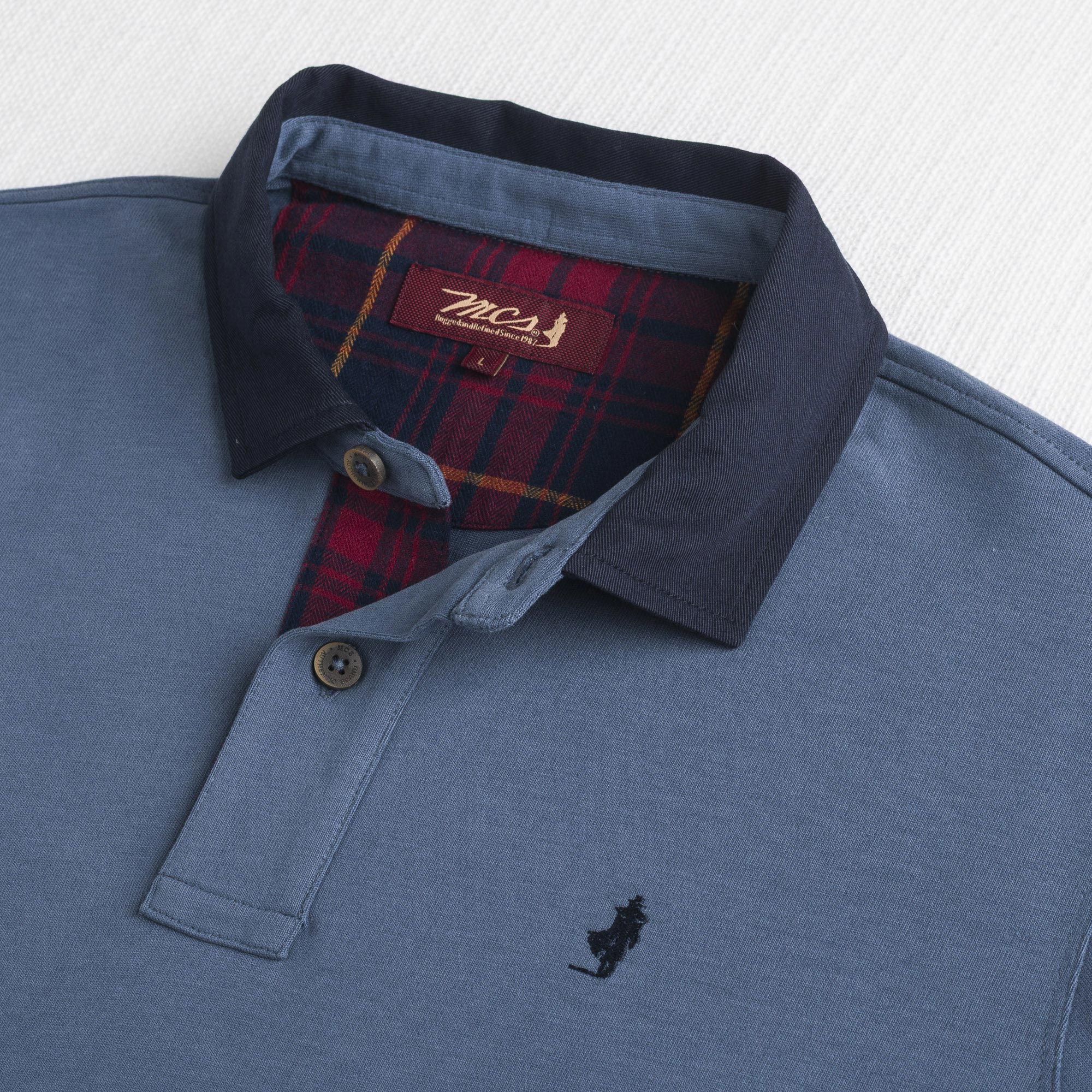 Polo Manica Lunga con Colletto in Gabardina a Contrasto - Image 15