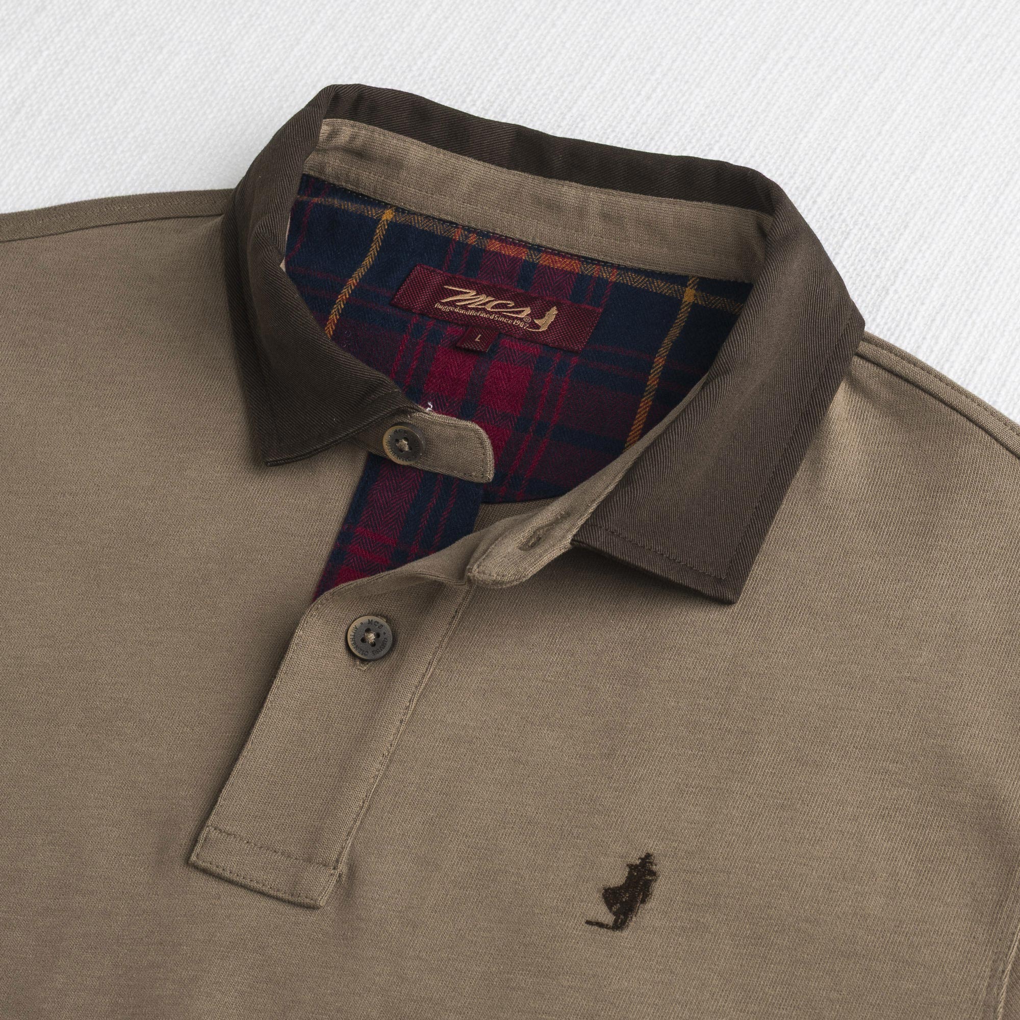 Polo Manica Lunga con Colletto in Gabardina a Contrasto - Image 19